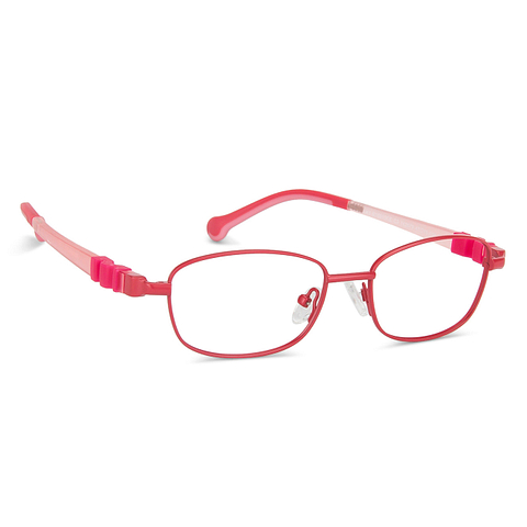 Lenskart Junior Computer Glasses Blue-Block Kids Computer Glasses: Pink Full Rim Rectangle Kids  8-12 yrs  Lenskart Junior LKJ E10013CE-C3 left side