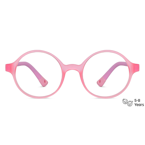 Buy Blue-Block Kids Computer Glasses: Matte Pink Transparent Pink