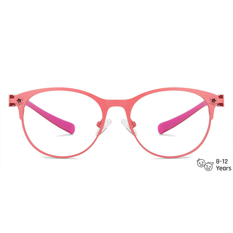 Lenskart Junior Computer Glasses Blue-Block Kids Computer Glasses: Pink Maroon Full Rim Cat Eye Kids  8-12 yrs  Lenskart Junior LKJ E10007CE-C1 left side