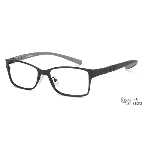 Lenskart Junior Computer Glasses Blue-Block Kids Computer Glasses: Black Grey Full Rim Rectangle Kids  5-8 yrs  Lenskart Junior LKJ E10008CE-C2 right side