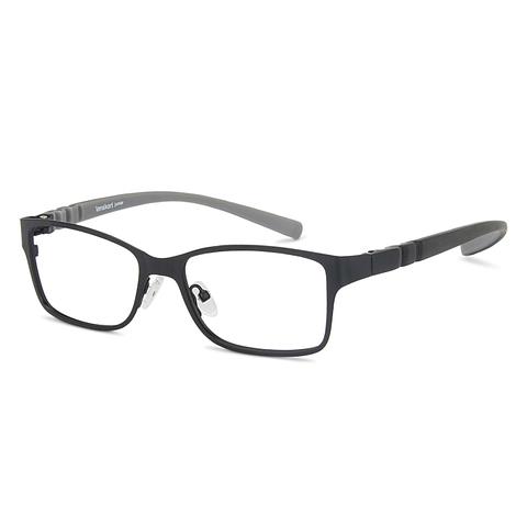 Lenskart Junior Computer Glasses Blue-Block Kids Computer Glasses: Black Grey Full Rim Rectangle Kids  5-8 yrs  Lenskart Junior LKJ E10008CE-C2 left side