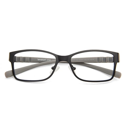 Lenskart Junior Computer Glasses Blue-Block Kids Computer Glasses: Black Grey Full Rim Rectangle Kids  5-8 yrs  Lenskart Junior LKJ E10008CE-C2 right side