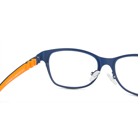 Hooper Computer Glasses Blue-Block Kids Computer Glasses: Blue Orange Full Rim Rectangle Kids  5-8 yrs  Lenskart Junior LKJ E10009CE-C1 left side