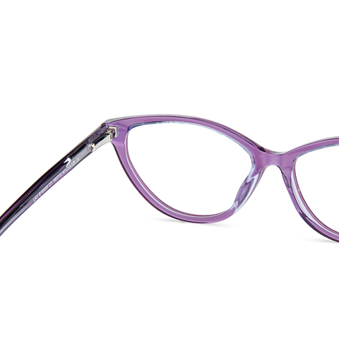 Hooper Online Purple Transparent Full Rim Cat Eye left side