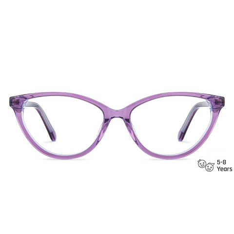Hooper Online Purple Transparent Full Rim Cat Eye left side