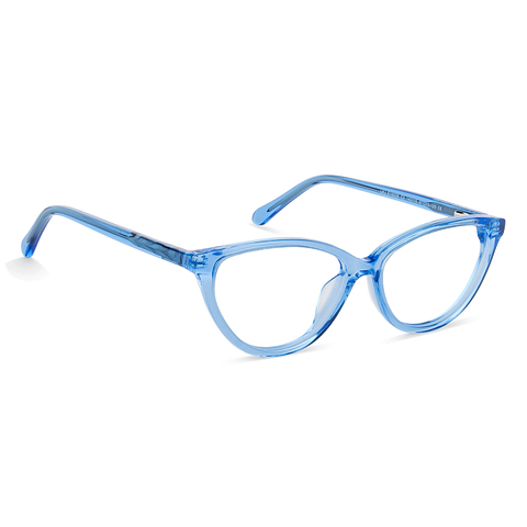 Hooper Online Blue Transparent Full Rim Cat Eye left side