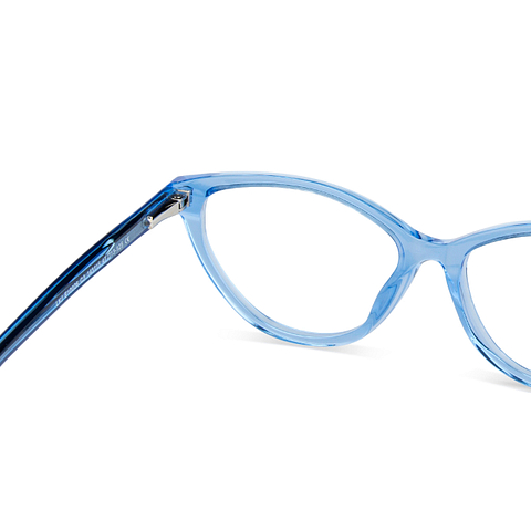 Hooper Online Blue Transparent Full Rim Cat Eye left side