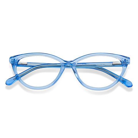 Hooper Online Blue Transparent Full Rim Cat Eye right side