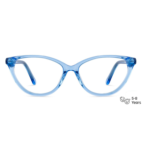 Hooper Online Blue Transparent Full Rim Cat Eye left side