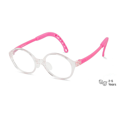Hooper Pink Transparent Full Rim Round left side