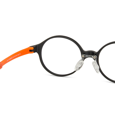 Hooper Screen Glasses Blue-Block Kids Computer Glasses: Matte Black Orange Full Rim Round Kid  2-5 yrs  Lenskart Junior LKJ E10063CE-C4 right side