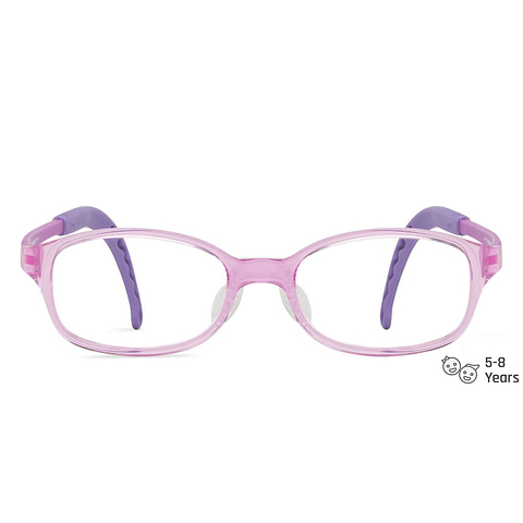Hooper Screen Glasses Blue-Block Kids Computer Glasses: Purple Transparent  Full Rim Rectangle Kid  5-8 yrs  Lenskart Junior LKJ E10064CE-C3 left side