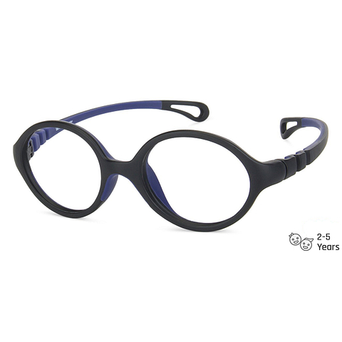 Hooper online Matte Black Blue Full Rim Round left side