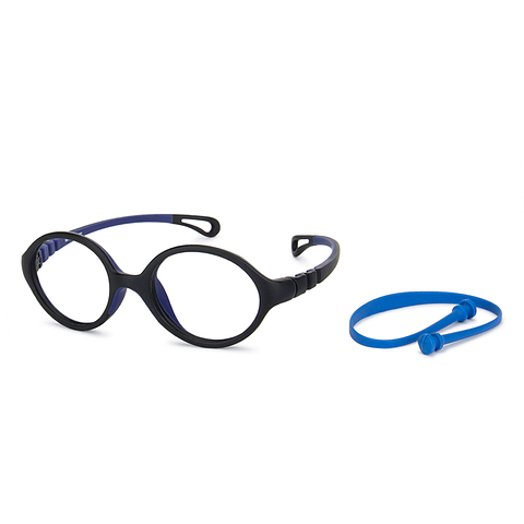 Hooper online Matte Black Blue Full Rim Round left side