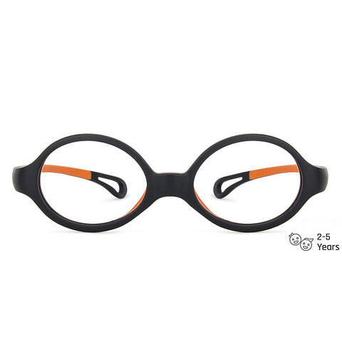 Hooper online Matte Black Orange Full Rim Oval left side