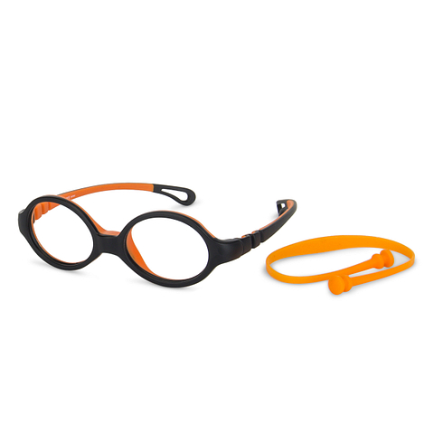 Hooper online Matte Black Orange Full Rim Oval left side