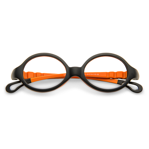 Hooper online Matte Black Orange Full Rim Oval left side