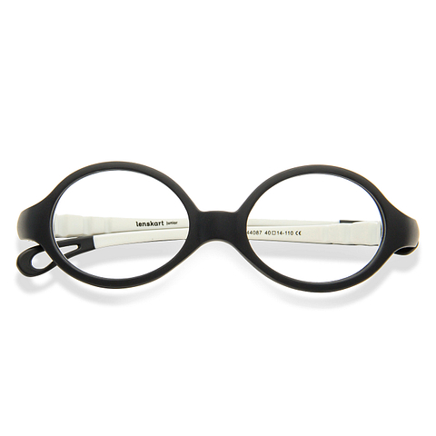 Hooper online Matte Black White Full Rim Oval left side