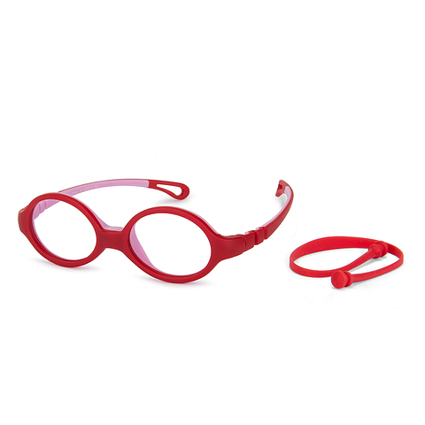 Hooper online Matte Red Pink Full Rim Oval left side