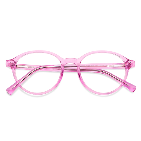 Hooper online Pink Transparent Full Rim Round left side