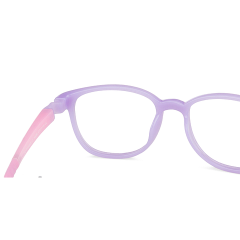 Lenskart Junior Computer Glasses Blue-Block Kids Computer Glasses: Purple Pink Full Rim Round Kids  8-12 yrs  Lenskart Junior LKJ E10043CE-C1 left side