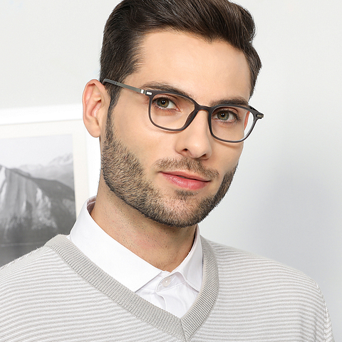 Lenskart Air Online Gray Transparent Full Rim Rectangle left side