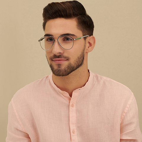 Lenskart Air Online Silver Full Rim Aviator left side