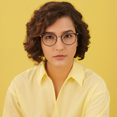 Lenskart Air Online Silver Full Rim Round left side