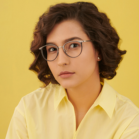 Lenskart Air Online Silver Full Rim Round right side