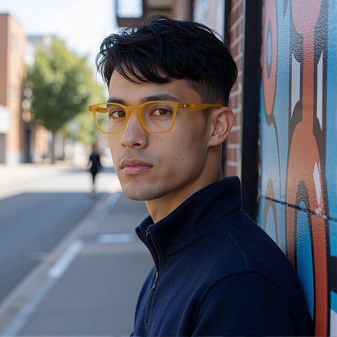 Lenskart Hustlr Amber Full Rim Square left side