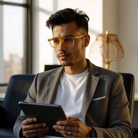 Lenskart Hustlr Amber Full Rim Square left side