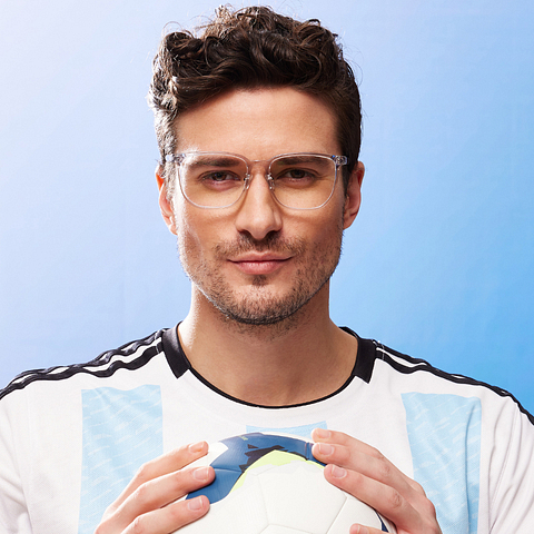 Lenskart Gray Transparent Full Rim Square left side