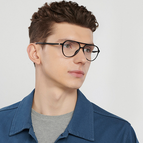 Lenskart Air Online Black Full Rim Aviator right side