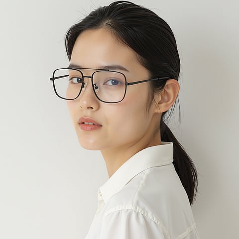 Lenskart Black Full Rim Aviator left side