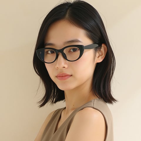 Lenskart Air Black Full Rim Cat Eye left side