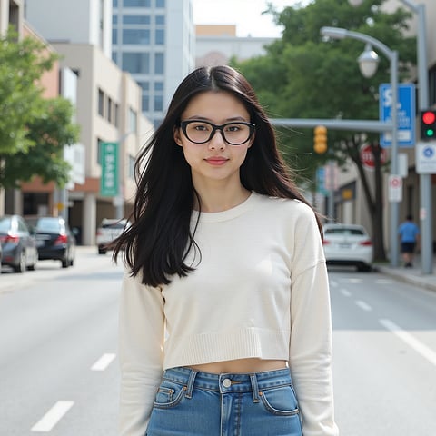 Lenskart Air Black Full Rim Cat Eye left side