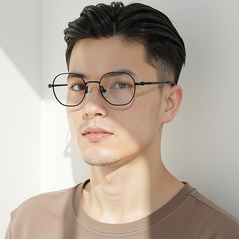 Lenskart Black Full Rim Geometric left side