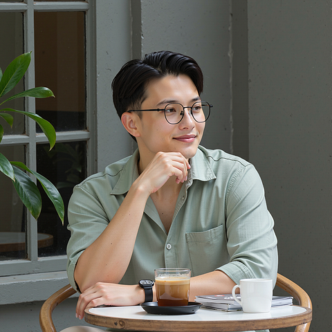 Lenskart Black Full Rim Geometric left side