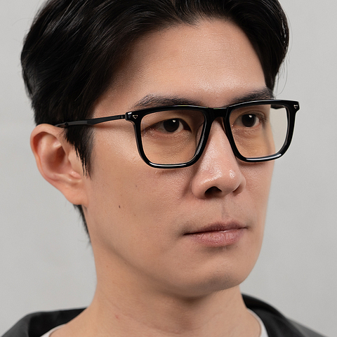 Lenskart STUDIO Black Full Rim Geometric left side