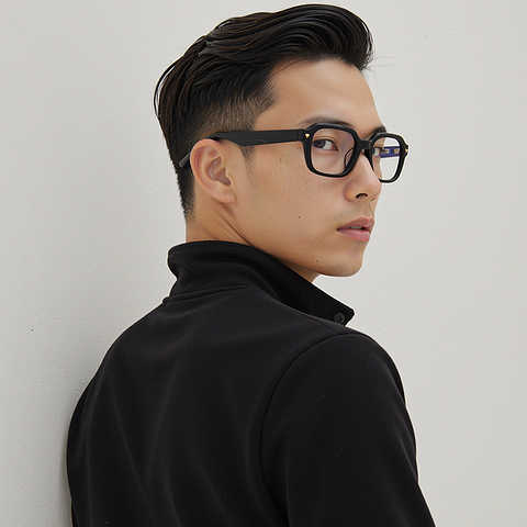 Lenskart STUDIO Black Full Rim Geometric left side