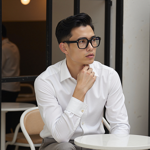 Lenskart STUDIO Black Full Rim Geometric left side
