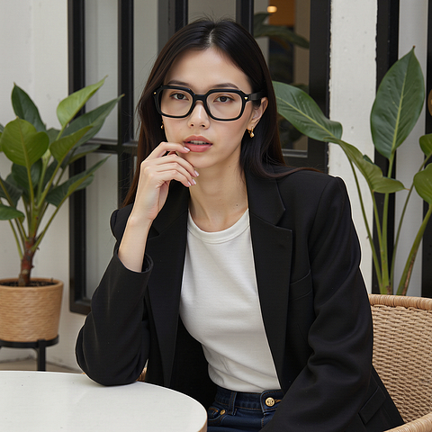 Lenskart STUDIO Black Full Rim Geometric right side