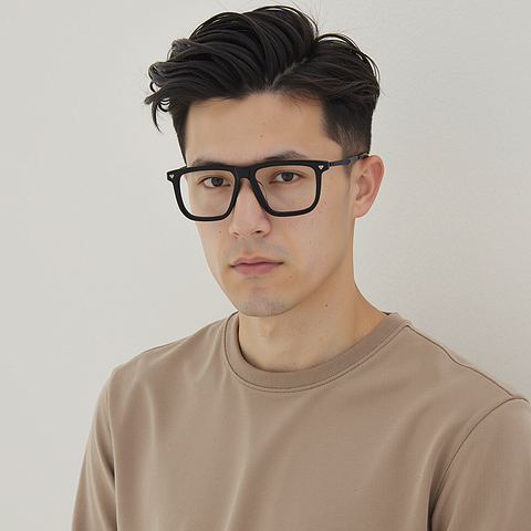 Lenskart STUDIO Black Full Rim Geometric left side