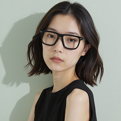 Lenskart STUDIO Black Full Rim Geometric left side
