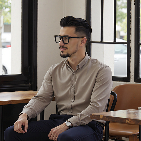 Lenskart STUDIO Black Full Rim Geometric left side