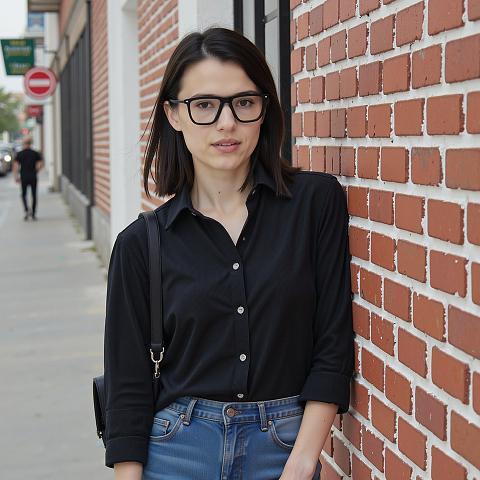 Lenskart STUDIO Black Full Rim Geometric right side