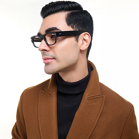 Lenskart Studio Online Black Full Rim Rectangle left side