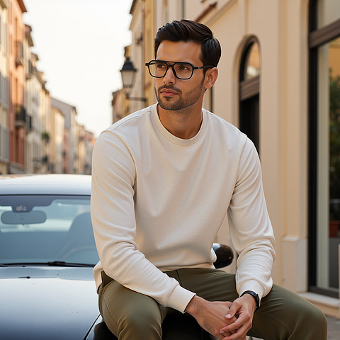 Lenskart Air Black Full Rim Square left side