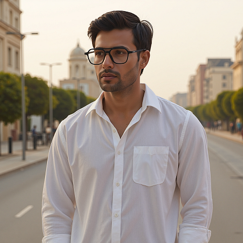 Lenskart Air Black Full Rim Square left side