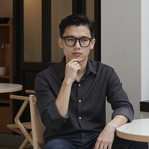 Lenskart STUDIO Black Full Rim Square left side